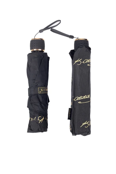 Marlux Siyah Atatürk İmza Desenli Unisex Şemsiye M21MAR106R001 - 8