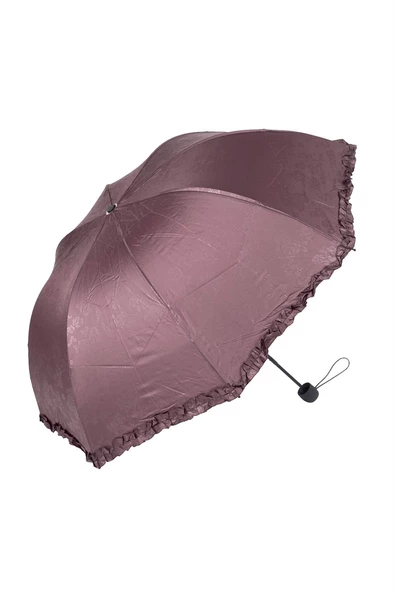 Marlux Mor Tam Bombeli Gizli Çiçek Desenli Kadın Şemsiye M21MAR246R003 - Resim 7