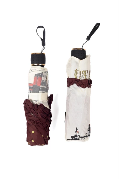 Marlux İstanbul Figürlü Bordo Kadın Şemsiyesi M21MAR109R001 - Resim 6