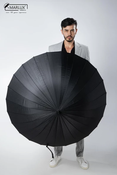 Siyah Protokol Baston 24 Tel Otomatik Erkek Şemsiye M21mar24telr001 M21MAR24TEL - 2