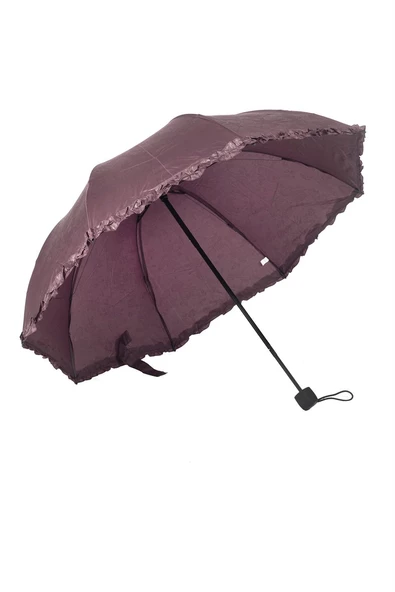 Marlux Mor Tam Bombeli Gizli Çiçek Desenli Kadın Şemsiye M21MAR246R003 - Resim 8
