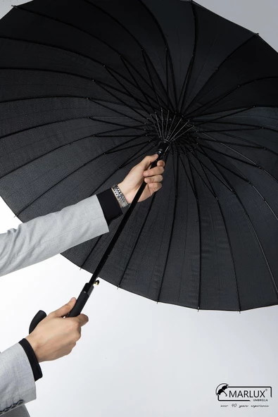 Siyah Protokol Baston 24 Tel Otomatik Erkek Şemsiye M21mar24telr001 M21MAR24TEL - 8