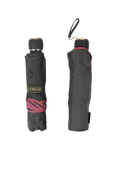 Marlux Siyah Mini Puantiye Kadın Şemsiye M21MAR301R003 - Resim 4