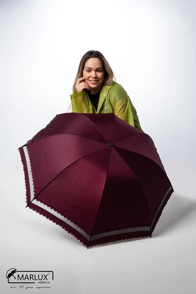 Marlux Bordo Dantelli Kadın Şemsiye M21MAR107R003 - Resim 6