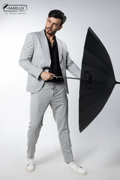 Siyah Protokol Baston 24 Tel Otomatik Erkek Şemsiye M21mar24telr001 M21MAR24TEL - 6