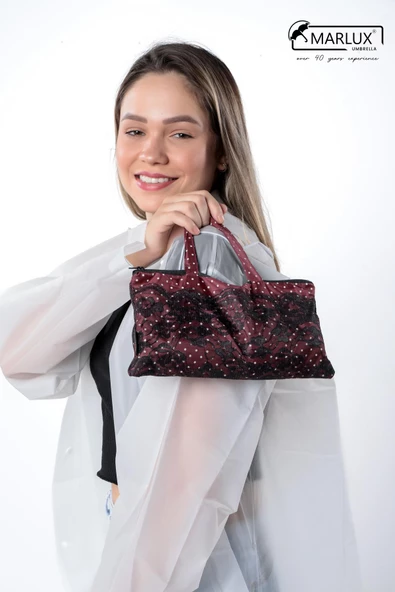 Marlux Bordo Çantalı Ve Dantelli Kadın Şemsiye M21MAR362R001 - Resim 5