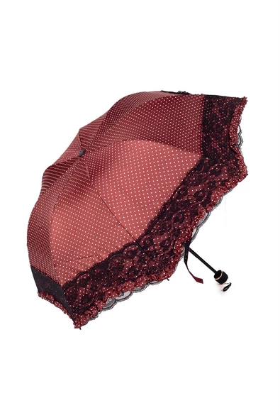 Marlux Bordo Çantalı Ve Dantelli Kadın Şemsiye M21MAR362R001 - Resim 9