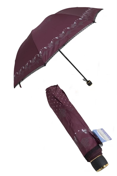 Marlux Bordo  8 Telli Rüzgar Koruma Kadın Şemsiye M21MAR417R001 - Resim 2