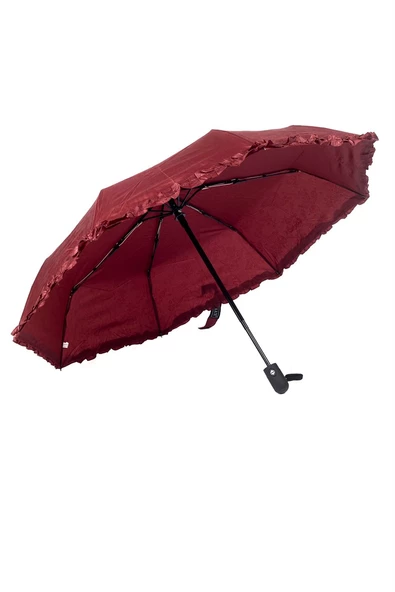 Marlux Bordo  Gizli Çiçek Desenli Tam Otomatik Kadın Şemsiye M21MAR5246LR002 - Resim 8