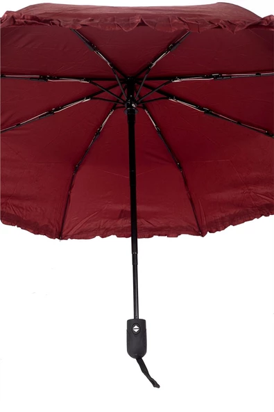 Marlux Bordo  Gizli Çiçek Desenli Tam Otomatik Kadın Şemsiye M21MAR5246LR002 - Resim 6