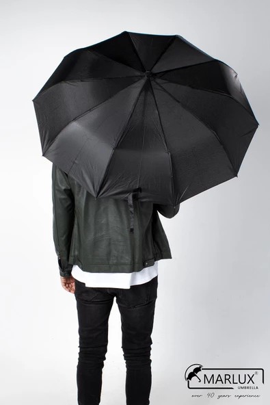Marlux Siyah Tam Otomatik 10 Tel Erkek Lüks Şemsiye M21MAR705R001 - Resim 4
