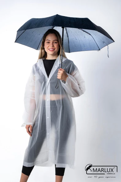Marlux Gri Su Damlası Tam Otomatik Kadın Şemsiye M21MAR709R004 - Resim 2
