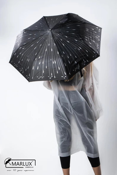 Marlux Siyah Damlalı Tam Otomatik Kadın Şemsiye M21MAR711R003 - Resim 4