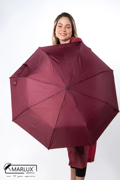 Marlux 8 Telli Otomatik Rüzgara Dayanıklı Kılıflı Şemsiye Bordo MPR2009 ürün görseli 1