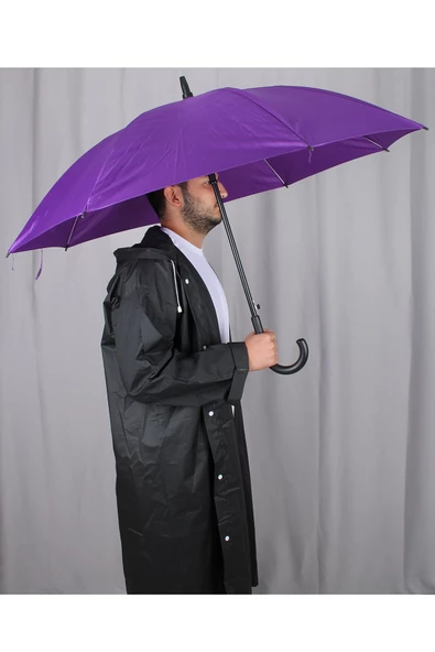 Marlux Fiber 8 Telli Rüzgar Koruma Ters Dönebilir Kırılmaz Telli Otomatik Mor Şemsiye M21MAR10138R004 - Resim 2