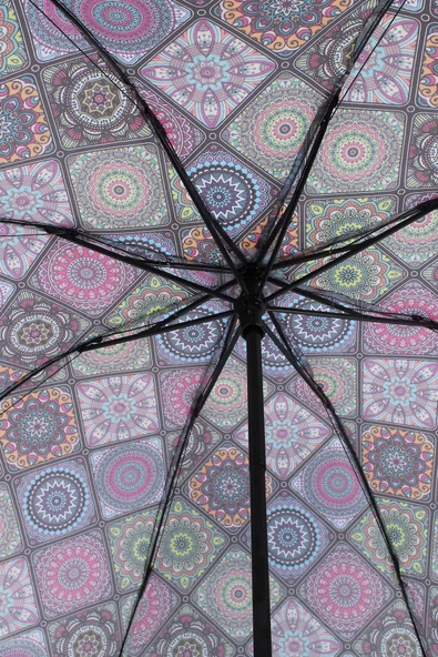 Marlux Etnik Desenli 8 Telli Manuel Rüzgara Dayanıklı Şemsiye M21MAR604R01 - Resim 6