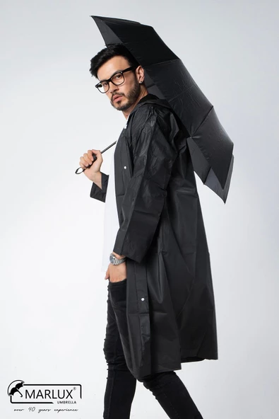 Marlux Siyah Tam Otomatik 10 Tel Premium Lüx Erkek Şemsiye M21MAR1001MR001 - Resim 5