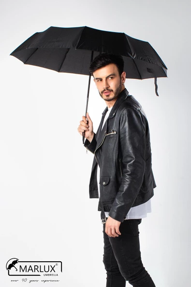 Marlux Siyah Tam Otomatik 10 Tel Premium Lüx Erkek Şemsiye M21MAR1001MR001 - Resim 6