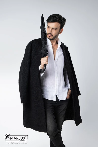 Marlux Siyah Fiber 10  Tel Erkek Baston Şemsiye M21MAR10139R001 - 7