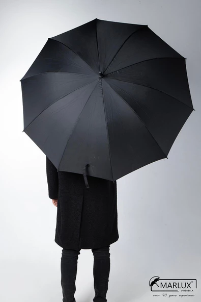 Marlux Siyah Fiber 10  Tel Erkek Baston Şemsiye M21MAR10139R001 - 4