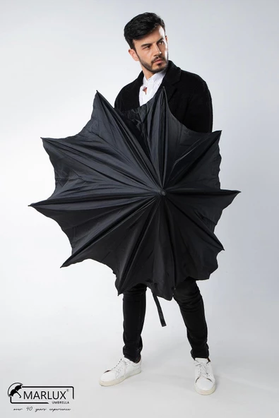Marlux Siyah Fiber 10  Tel Erkek Baston Şemsiye M21MAR10139R001 - 10