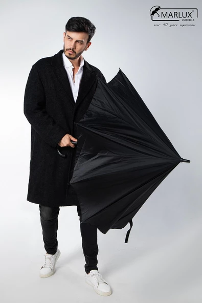 Marlux Siyah Fiber 10  Tel Erkek Baston Şemsiye M21MAR10139R001 - 11