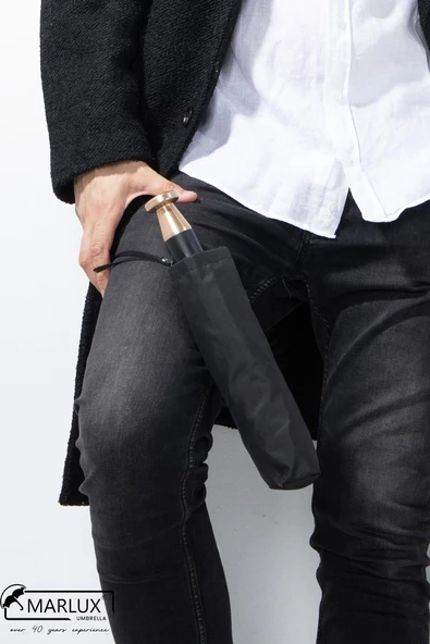 Marlux Siyah Rolls Royce Gold Saplı Ultra Lüks Premium Şemsiye  M21MAR1021R001 - Resim 9