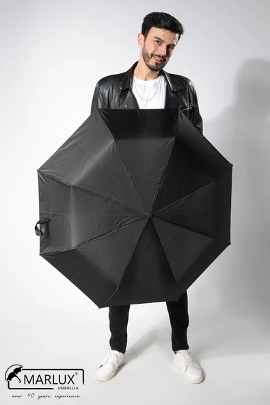 Marlux Siyah Tam Otomatik Rüzgarda Kırılmayan Şemsiye M21MAR110MR001 - 5