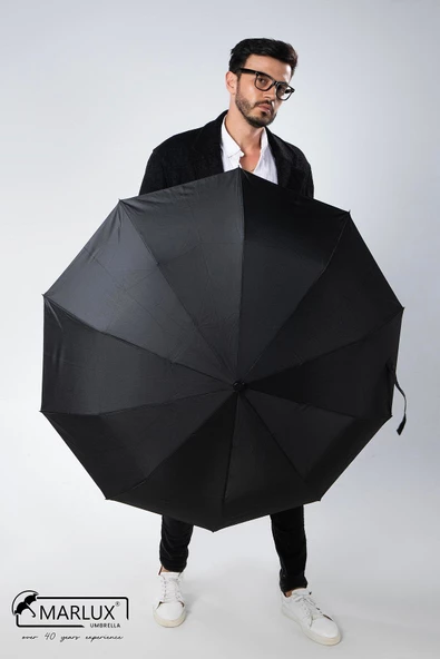 Marlux Siyah Rolls Royce Gold Saplı Ultra Lüks Premium Şemsiye  M21MAR1021R001 - Resim 3