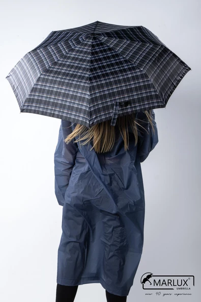 Marlux Siyah Ekoseli Tam Otomatik Kadın Şemsiye Şemsiye M21MAR703R006 - Resim 3