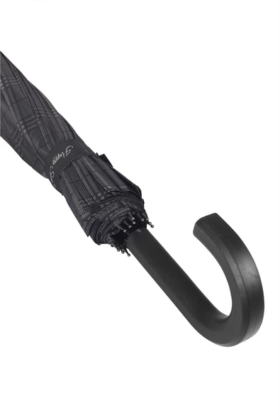 Marlux Rst  Siyah Ekose Fiber 16 Telli Erkek Baston Şemsiye M21MARRST02R001 - 4
