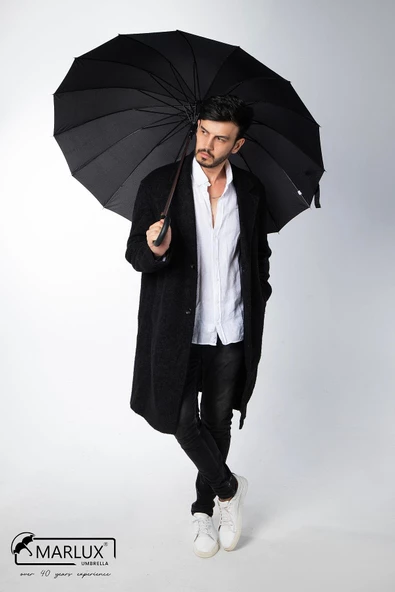 Marlux 16 telli fiberglass kırılmaz rüzgar korumalı lüx premium şemsiye MAR10141 - 12