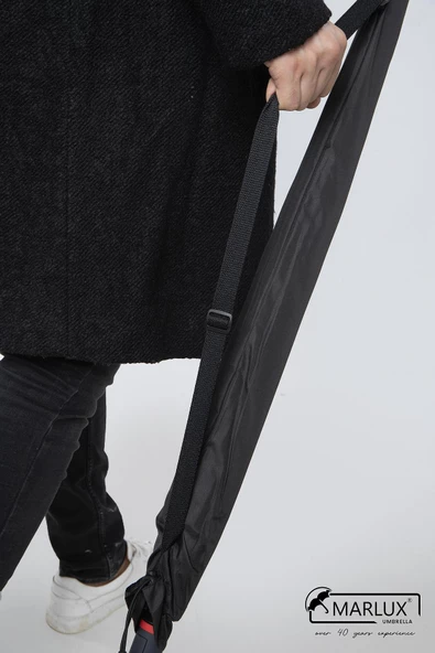 Marlux 8 Fiber Telli Rüzgara Dayanıklı Otomatik Özel Tasarım Protokol Şemsiye Siyah Kırmızı MPR2008 - Resim 8