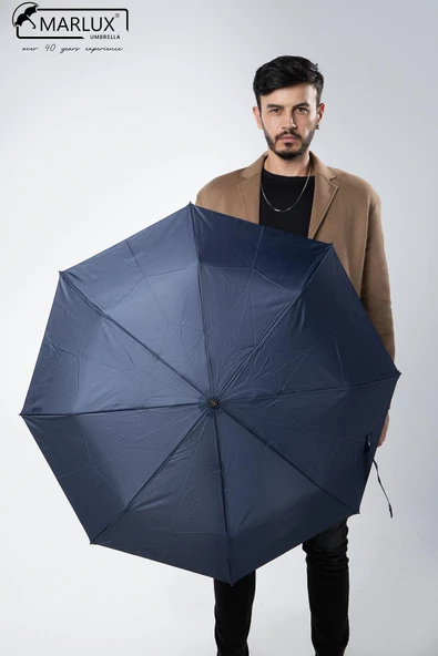 Marlux 8 Telli Otomatik Rüzgara Dayanıklı Kılıflı Şemsiye Lacivert MPR2009 - Resim 4