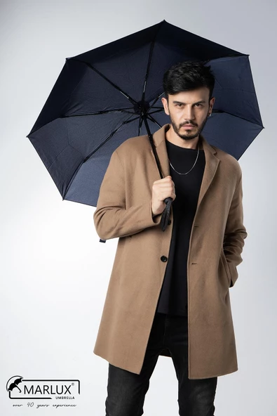 Marlux 8 Telli Otomatik Rüzgara Dayanıklı Kılıflı Şemsiye Lacivert MPR2009 - Resim 7