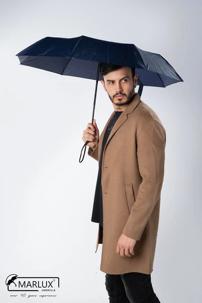 Marlux 8 Telli Otomatik Rüzgara Dayanıklı Kılıflı Şemsiye Lacivert MPR2009 - Resim 3