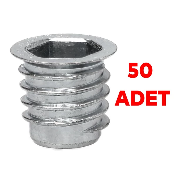 Metal Düz Dişli Dübel Ahşap Dübeli M8 10x12 Diş Çinko Mobilya Bağlantı Ünite Birleştirme (50 ADET) - 3