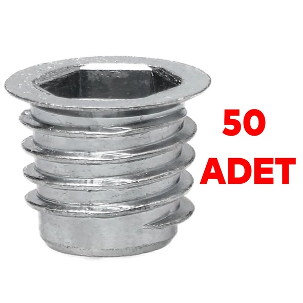 Metal Düz Dişli Dübel Ahşap Dübeli M10 13x15 Diş Çinko Mobilya Bağlantı Ünite Birleştirme (50 ADET) - 6