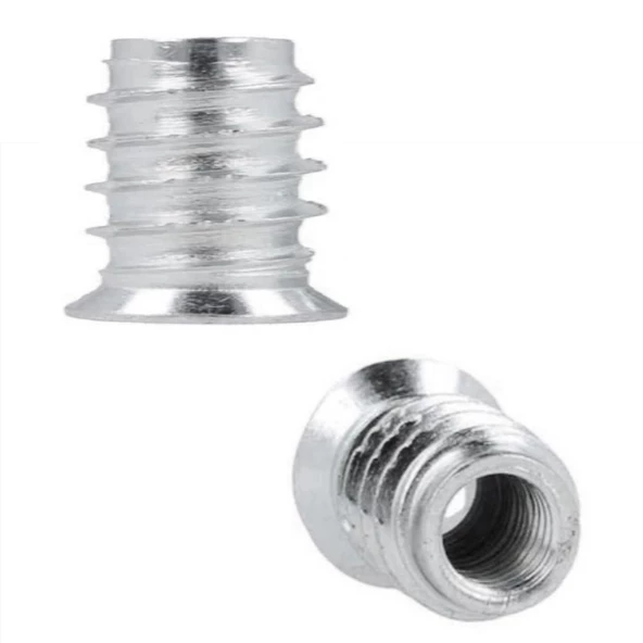 Metal Düz Dişli Dübel Ahşap Dübeli M8 10x15 Diş Çinko Mobilya Bağlantı Ünite Birleştirme (50 ADET) - 2