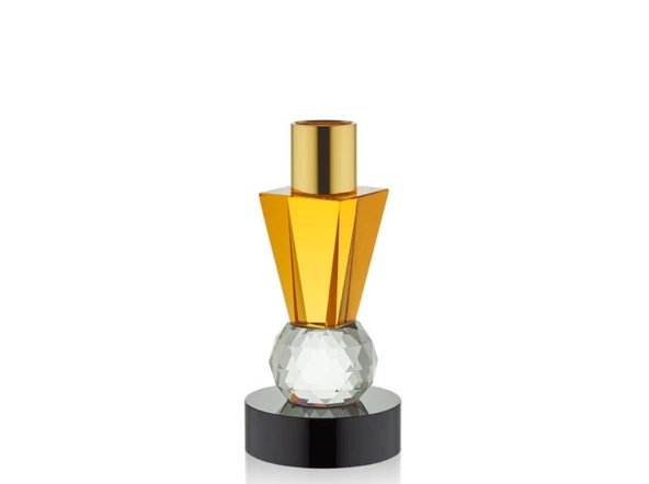 Lamedore Reby Alt Kısmı Siyah Kahverengi Mumluk 6 x 6 x 12.5 Cm ürün görseli