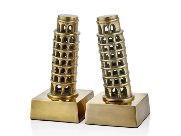 La'medore Bookend Pisa Tower Gold 20x10x20 cm