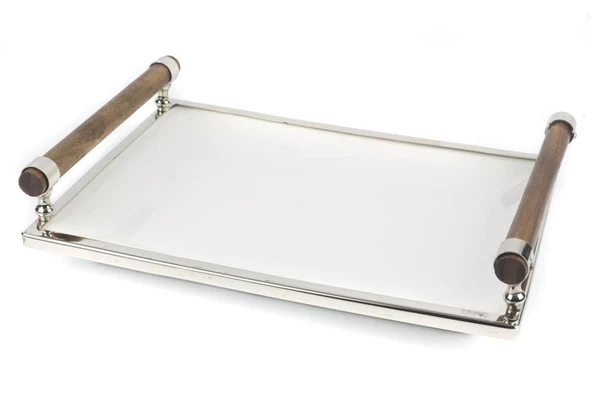 Mikasa Moor Gümüş Ahşap Seramik Servis 39 x 28 x 4 cm - 2