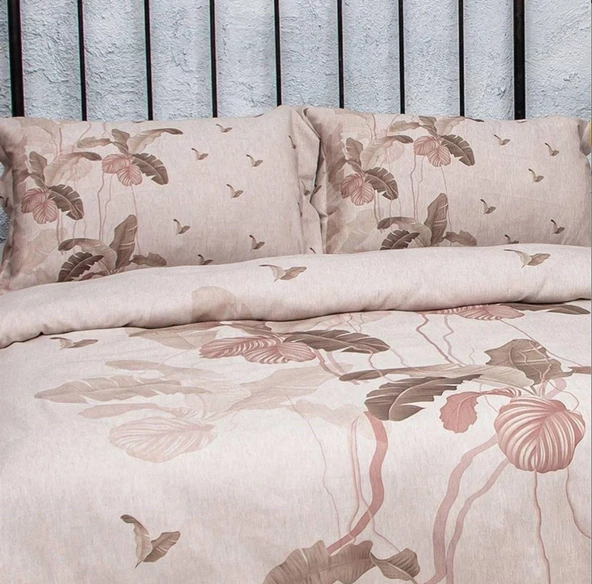 Nazik Home Aden Dijital Baskı Nevresim Takımı Pudra King Size ürün görseli
