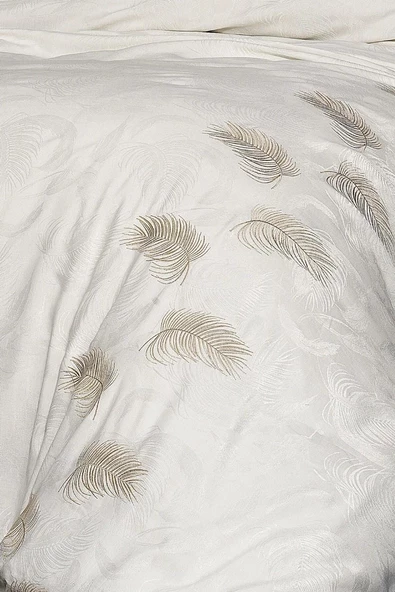 Nazik Home Belissa Nakışlı Pamuk Saten 6 Parça Nevresim Takımı Krem Çift Kişilik - Resim 3