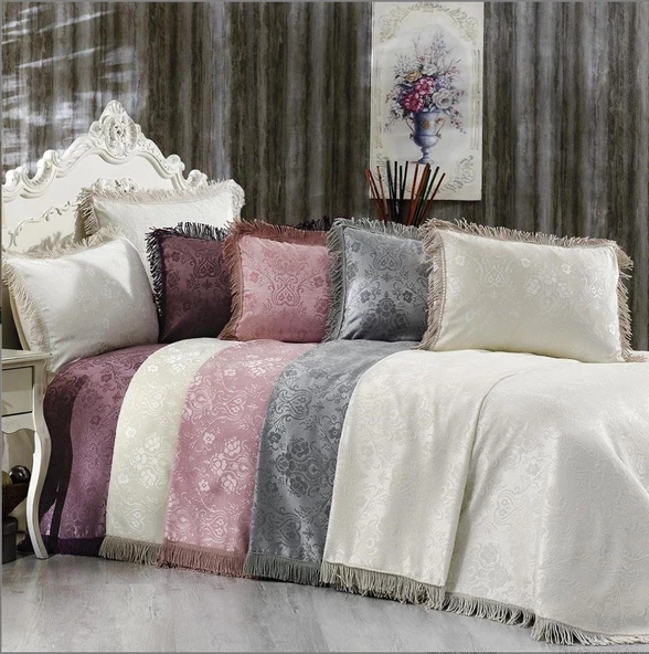 Nazik Home Sultan Yatak Örtüsü Mürdüm Tek Kişilik