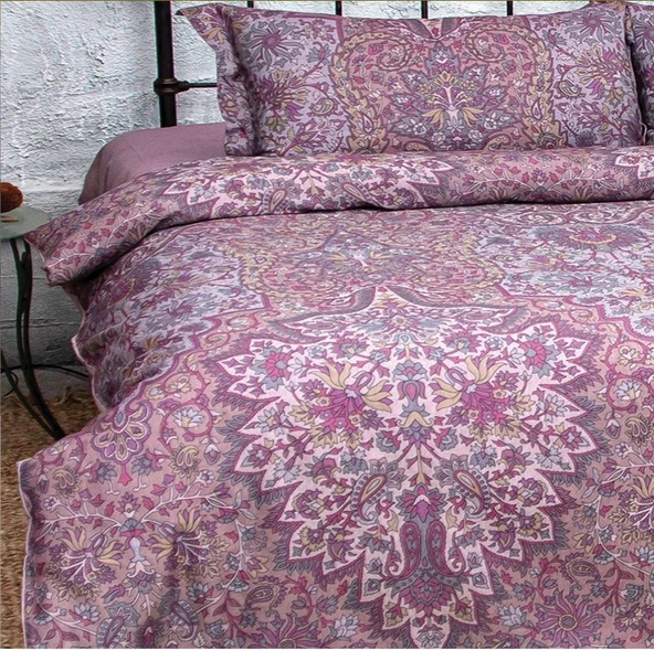 Nazik Home Talin Dijital Nevresim Takımı Mürdüm King Size - 2