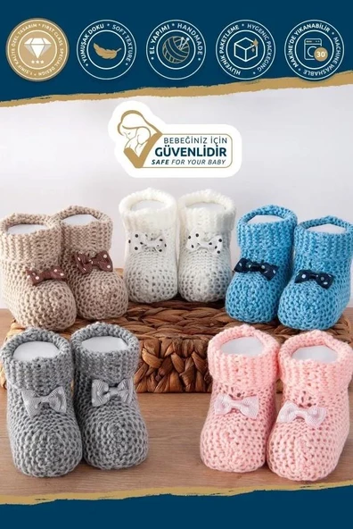 Nazik Home Funny Bebek Patiği Mavi Standart - 2