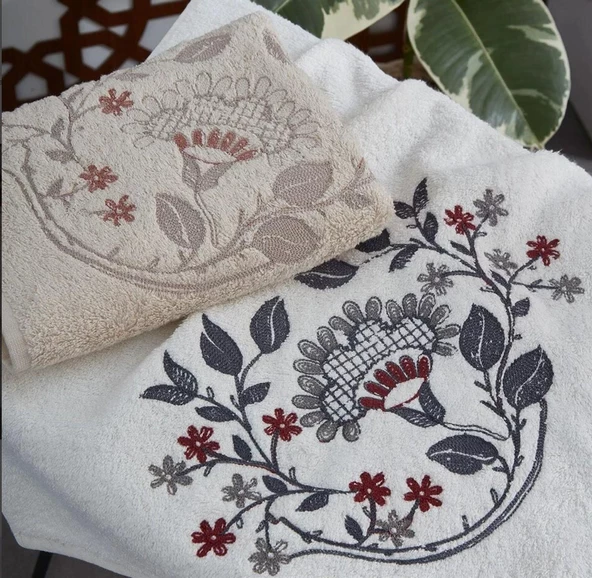 Nazik Home Vanessa Havlu Bordo / İndigo 50X90