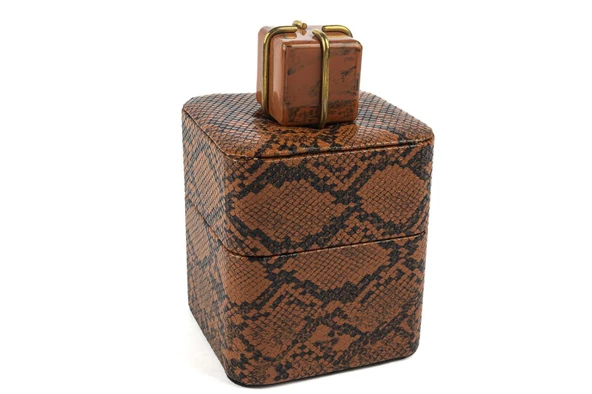 Mikasa Moor Turuncu Yılan Deri Takı Kutusu 13x13x14 cm ürün görseli