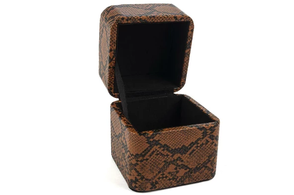 Mikasa Moor Turuncu Yılan Deri Takı Kutusu 13x13x14 cm - Resim 2